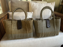 Load image into Gallery viewer, NEW Mini Champagne Copper  Bag/ Magnetic Dark Brown Leather Snap Closure
