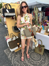 Load image into Gallery viewer, Mini Champagne Tote Bag / Camel Magnetic Leather Snap Closure
