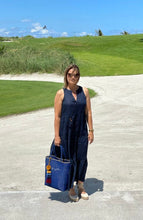 Load image into Gallery viewer, Tall Royal Blue and Gold Accent Tote Bag
