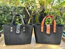 Load image into Gallery viewer, New Mini Black - Camel Leather Handles and Closure
