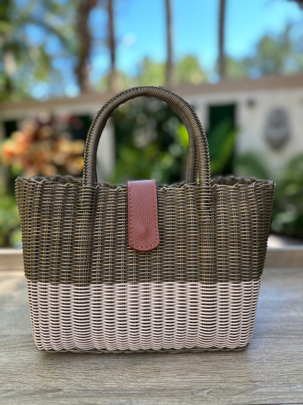 NEW Mini Copper Crema Bag/ Leather Magnetic Snap Closure.