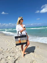 Load image into Gallery viewer, Large Beach Tote Bag 💛🧡🤍🖤
