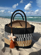 Load image into Gallery viewer, Large Beach Tote Bag 💛🧡🤍🖤
