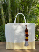 Load image into Gallery viewer, New Large Crema White Beach Bag With Braided Handles
