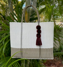 Load image into Gallery viewer, NEW Large White Champagne Beach Bag with Champagne Handles
