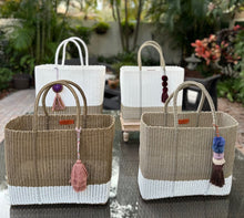 Load image into Gallery viewer, NEW Large Champagne-White Base Beach Bag
