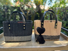 Load image into Gallery viewer, New Crema Black Bag- Black Leather Handles
