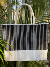 Load image into Gallery viewer, Large Black  and White Beach Bag
