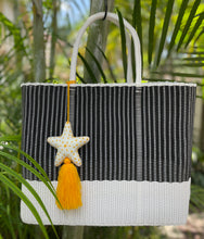 Load image into Gallery viewer, Large Black  and White Beach Bag
