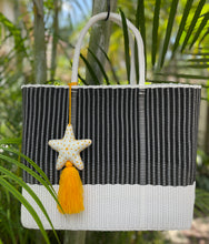 Load image into Gallery viewer, Large Black and White Beach Bag.
