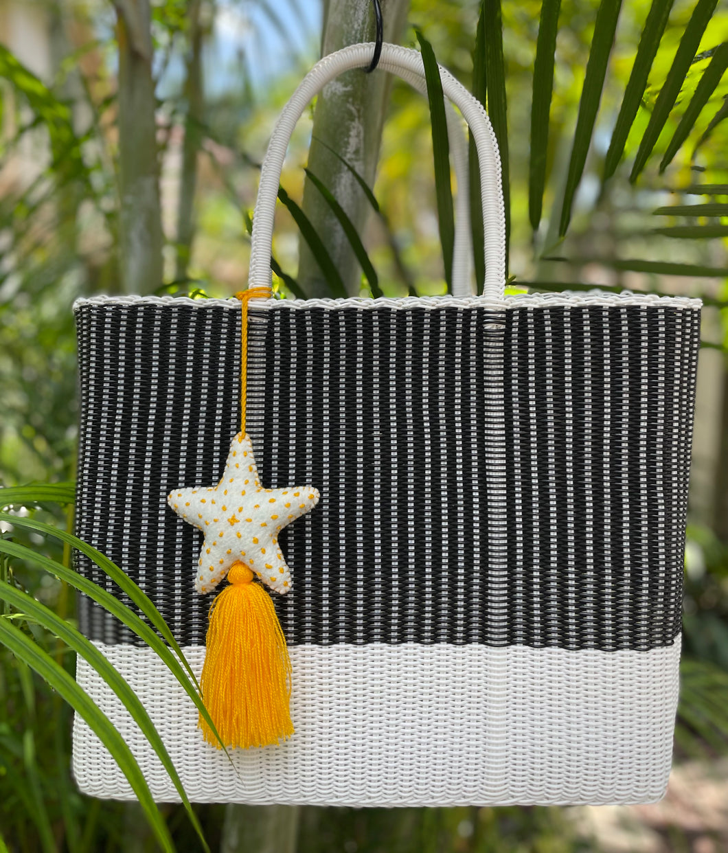 Large Black  and White Beach Bag