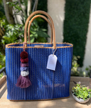 Load image into Gallery viewer, NEW Large Royal Blue Gold Beach Bag
