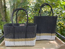 Load image into Gallery viewer, Black-Beige-White Tall Tote Bag ( 2 styles Fully Lined or Unlined )

