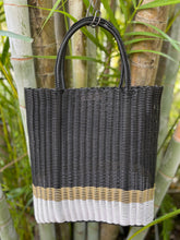 Load image into Gallery viewer, Black-Beige-White Tall Tote Bag ( 2 styles Fully Lined or Unlined ). Coming back soon.
