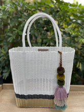 Load image into Gallery viewer, New White/ Black/ Beige Tall Tote Bag (2 Styles ,fully lined or unlined )
