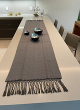 Load image into Gallery viewer, Isthmus Steel Gray table Runner/ Bed End Loose Fringe trim
