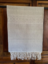 Load image into Gallery viewer, Valley Silver Gray Table Runner w/ Loose Fringe Trim
