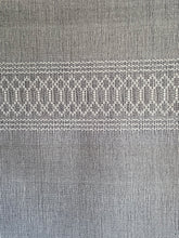 Load image into Gallery viewer, Valley Silver Gray Table Runner w/ Loose Fringe Trim
