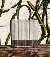 Load image into Gallery viewer, Fully Lined White/ Champagne Base Tall Tote Bag
