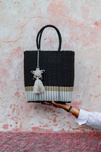 Load image into Gallery viewer, Black-Beige-White Tall Tote Bag ( 2 styles Fully Lined or Unlined ). Coming back soon.
